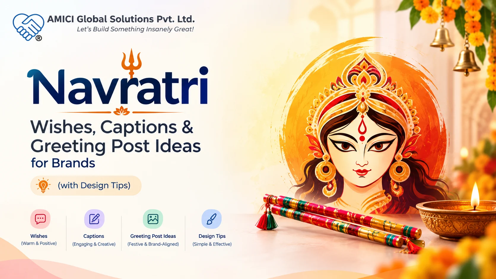 Navratri Wishes, Captions & Greeting Post Ideas for Brands (with Design Tips)